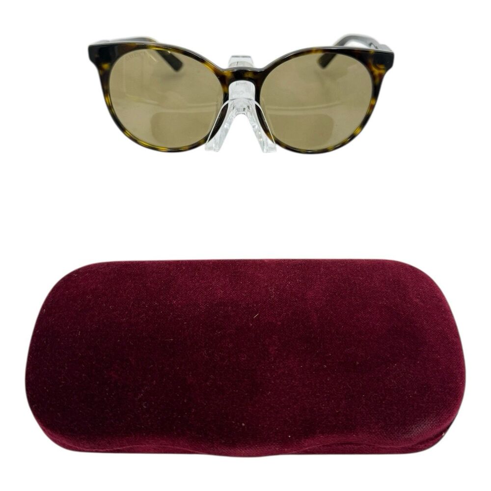 GUCCI GG0488S 002 Round Shape Sunglasses Dark Havana W Case